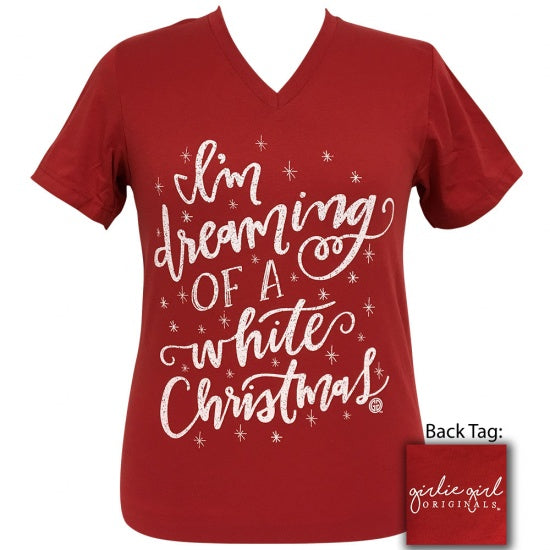 Girlie Girl Preppy Dreaming Of A White Christmas - Adult & Kids T-Shirts, Sweatshirts & Hoodies apparel design preview 1