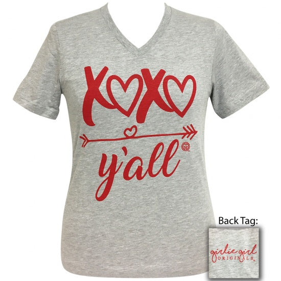 Girlie Girl Originals Preppy XOXO Yall V-Neck - Adult & Kids T-Shirts, Sweatshirts & Hoodies apparel design preview 1