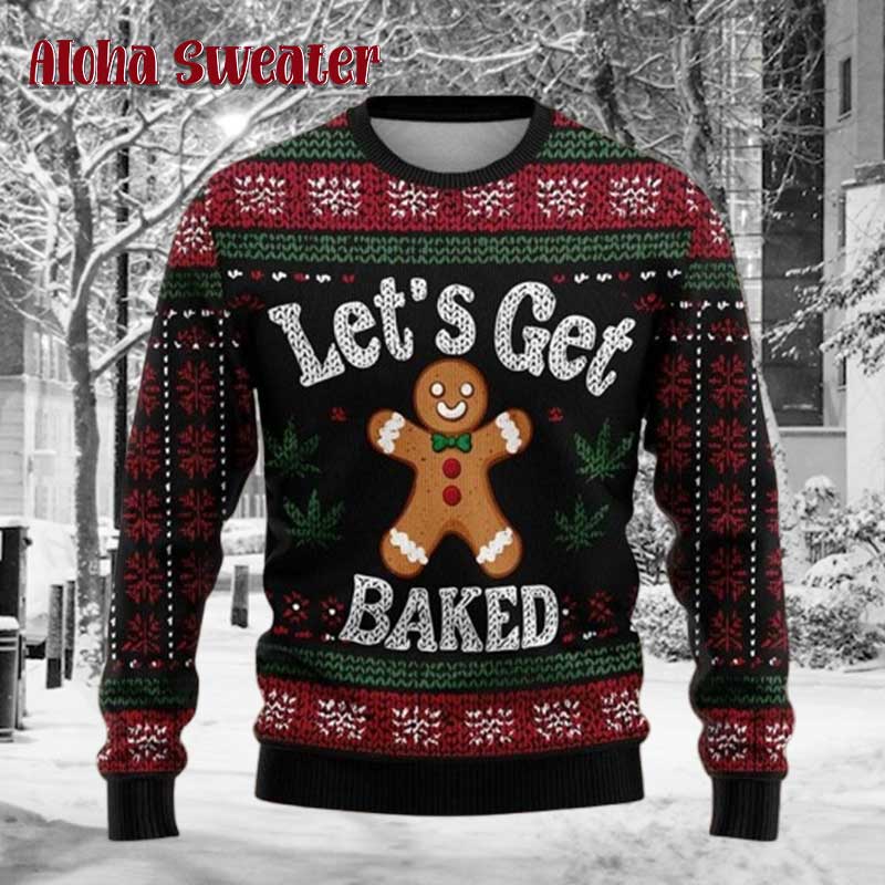 Funny Gingerbread Funny Cookie Couple Ugly Christmas Sweater product image 5