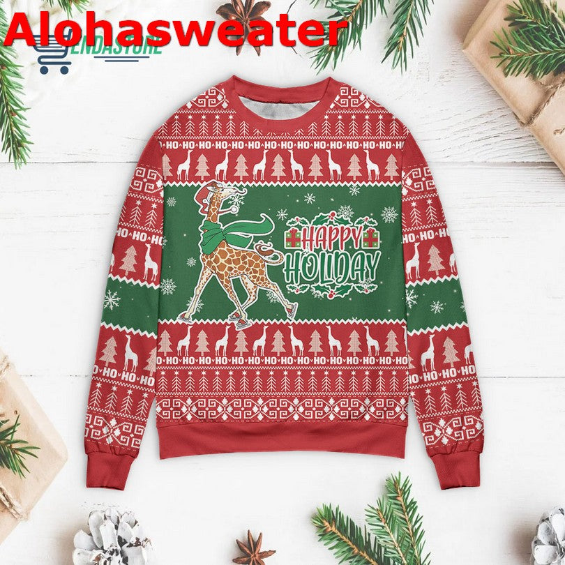 Giraffe Love Christmas Ugly Christmas Sweater product image 2