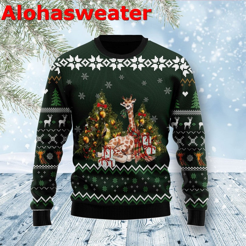 Giraffe Love Christmas Ugly Christmas Sweater product image 3