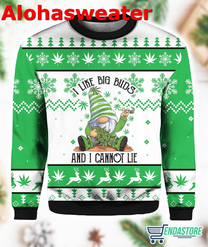 Gnome I Like Big Buds And I Cannot Lie Christmas Sweater product image