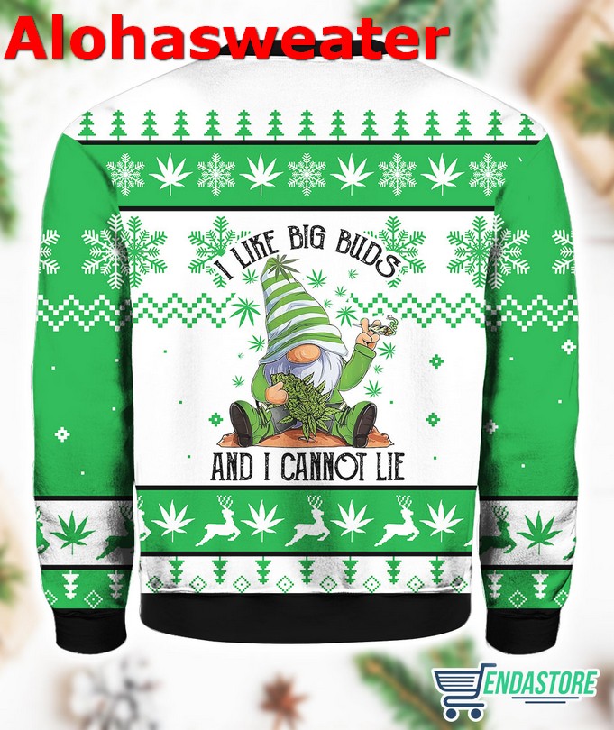Gnome I Like Big Buds And I Cannot Lie Christmas Sweater product image 2