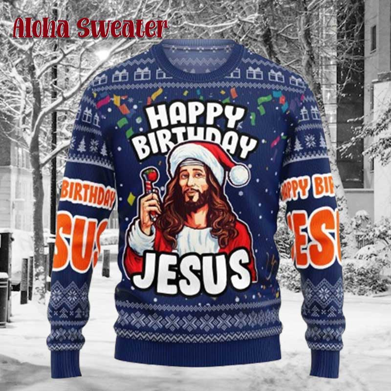 Begins With Christ Jesus Ugly Christmas Sweater product image 5