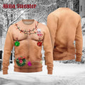 Hairy Chest Tattoos Bulbs Ugly Christmas Sweater product image