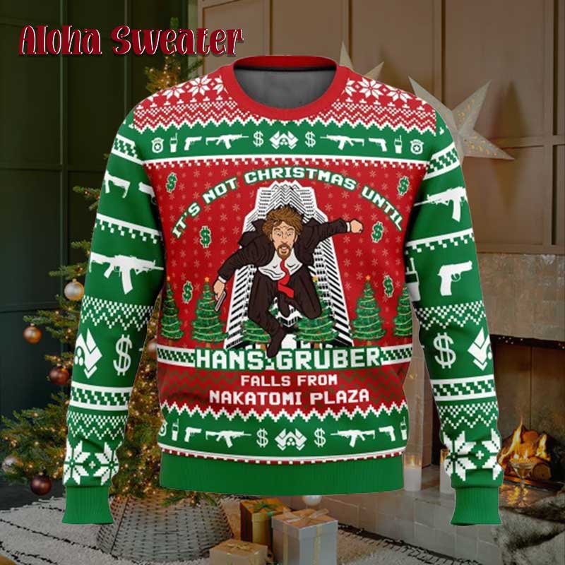 Hans Gruber Fall Nakatomi Die Hard Ugly Sweater product image 2