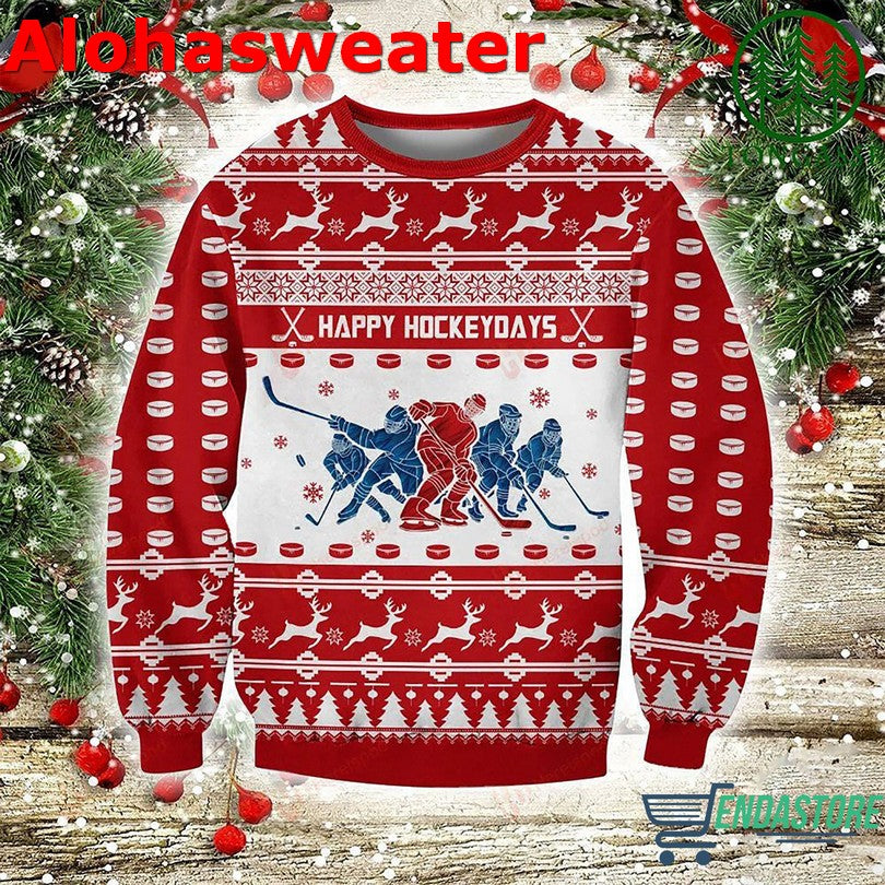 Happy hockey days ugly Christmas sweater product image