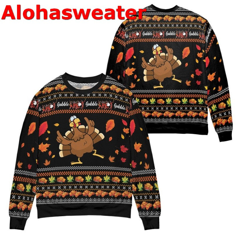 Happy Thanksgiving gobble turkey Christmas sweater product image