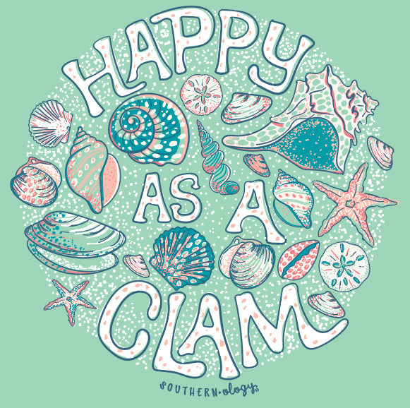 Southernology Happy as a Clam Comfort Colors - Adult & Kids T-Shirts, Sweatshirts & Hoodies apparel design preview 2