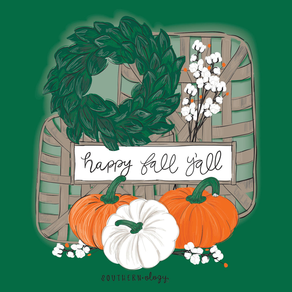 Southernology Happy Fall Y'all Comfort Colors - Adult & Kids T-Shirts, Sweatshirts & Hoodies apparel design preview 2
