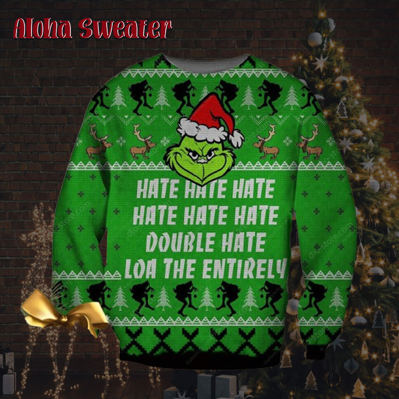 Hate Hate Hate Cute Christmas Grinch Ugly Christmas Ugly Christmas Sweater product image