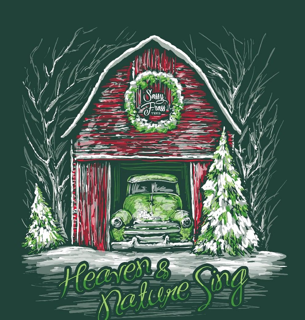SALE Sassy Frass Heaven Nature Sing Christmas Barn - Adult & Kids T-Shirts, Sweatshirts & Hoodies apparel design preview 2