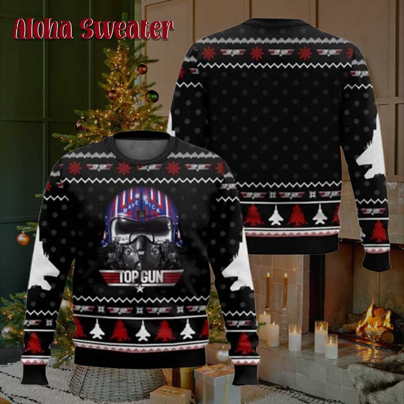 Top Gun Green Logo Ugly Christmas Sweater product image 5