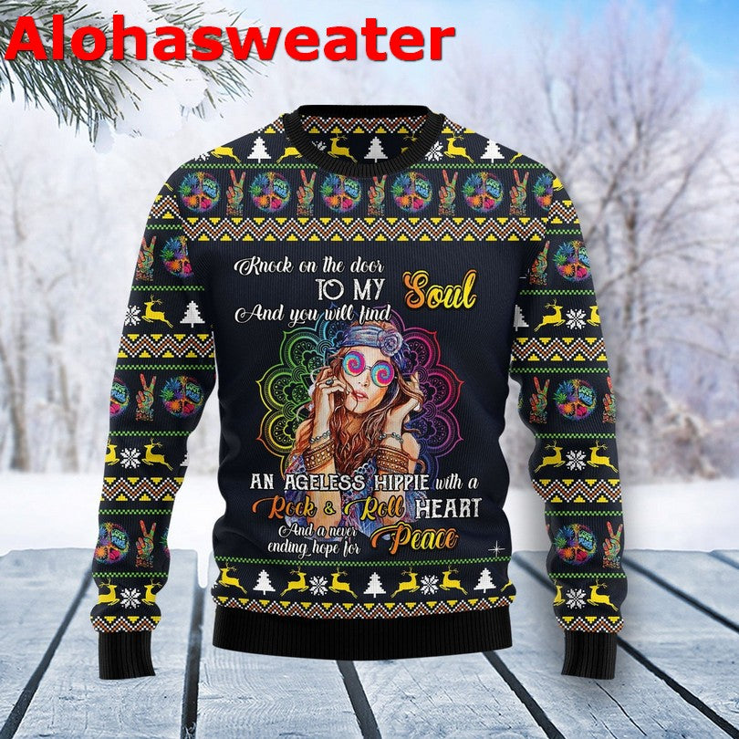 Hippie girl Christmas sweater product image