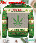 Hobby New Lit This Year Weed Christmas Ugly Sweater product image