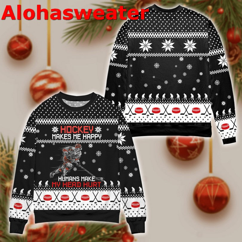 Hockey Christmas Ugly Christmas Sweater product image 4
