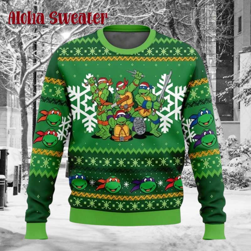 Did Someone Say Pizza Ninja Turtles Ugly Christmas Sweater product image 5