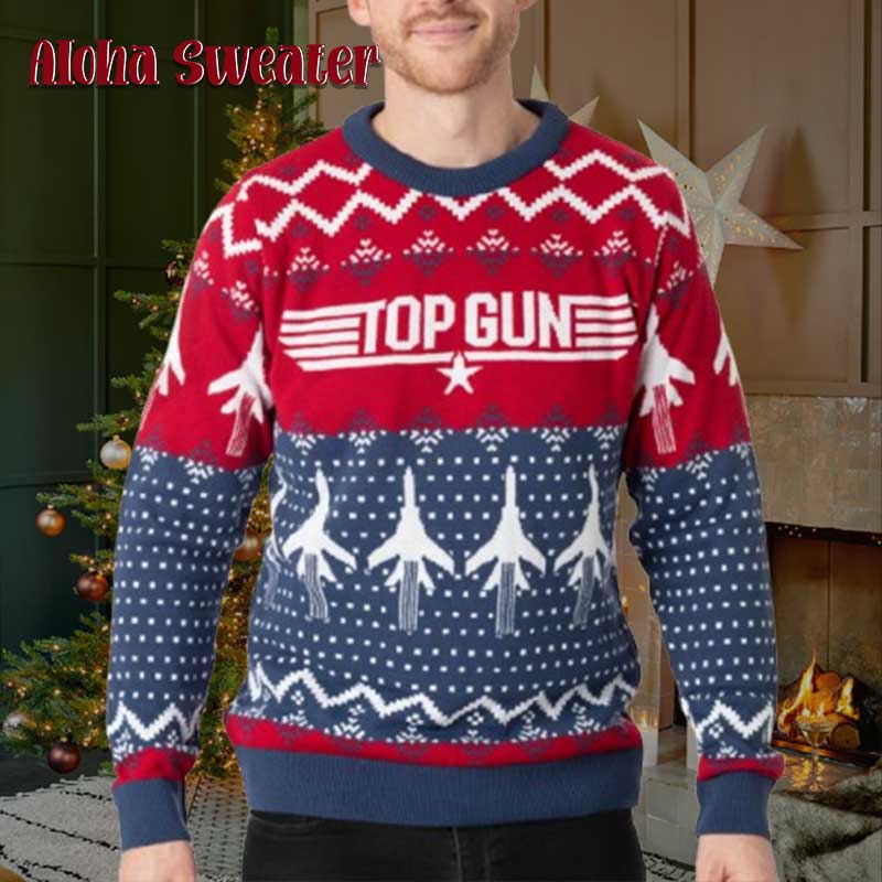 Holidays Pattern Movie Top Gun Ugly Christmas Sweater product image