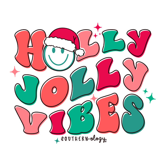Southernology Statement Holly Jolly Vibes Holiday - Adult & Kids T-Shirts, Sweatshirts & Hoodies apparel design preview 2