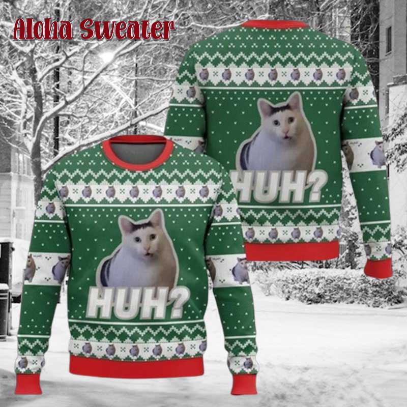 Funny Gluten Free Cat Ugly Christmas Sweater product image 5