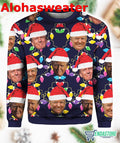 Humorous Trump Face Ugly Christmas Sweater product image