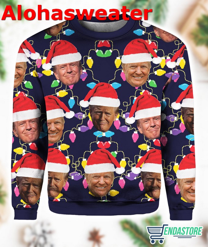 Humorous Trump Face Ugly Christmas Sweater product image