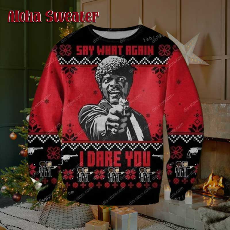 Check Out I Said Goddamn Pulp Fiction Ugly Christmas Sweater product image 5