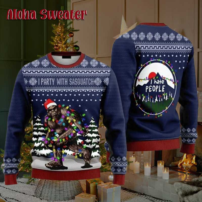 Is This Jolly Enough Bigfoot Ugly Christmas Sweater product image 3