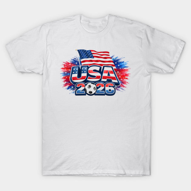 USA 2026 Flag Burst Logo - T-Shirt, Sweatshirt, Hoodie
