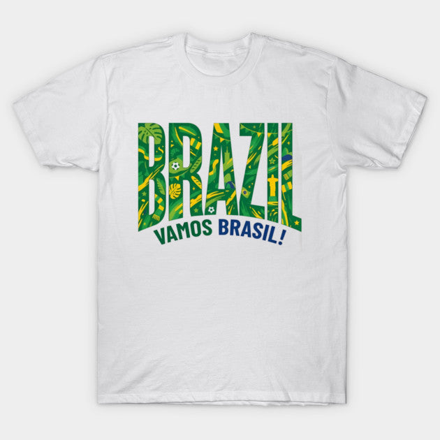 Brazil Soccer Vamos Brasil Retro - T-Shirt, Sweatshirt, Hoodie