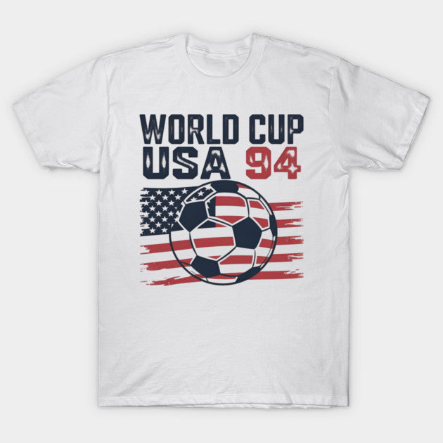 World Cup USA 94 Flag Pattern Ball - Retro Grunge Soccer Jersey - T-Shirt, Sweatshirt, Hoodie
