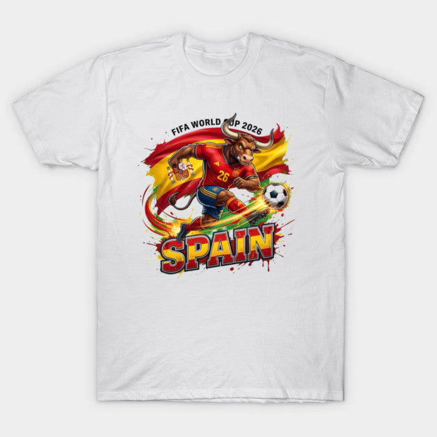 Spain Soccer Bull 2026 Action - T-Shirt, Sweatshirt, Hoodie