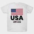 USA 2026 Minimalist Flag - T-Shirt, Sweatshirt, Hoodie