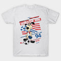 USA 94 Striker Mascot With Distressed Flag - Retro Americana Sport - T-Shirt, Sweatshirt, Hoodie