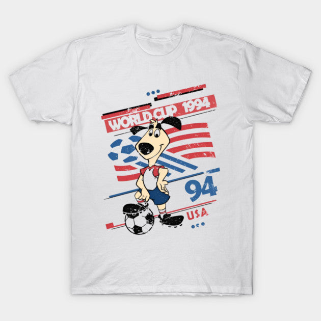 USA 94 Striker Mascot With Distressed Flag - Retro Americana Sport - T-Shirt, Sweatshirt, Hoodie