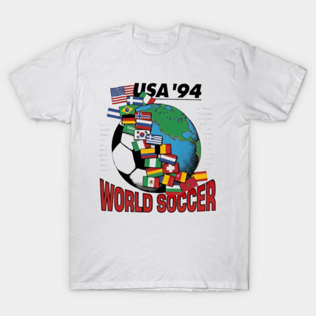 USA 94 World Soccer Globe With Flags - Classic Football Fan Art - T-Shirt, Sweatshirt, Hoodie