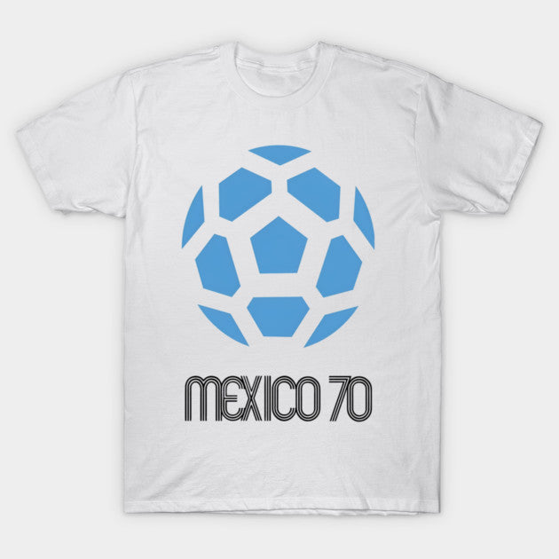 Mexico 70 Minimalist Football Logo - Blue Vintage Soccer Shape - T-Shirt, Sweatshirt, Hoodie