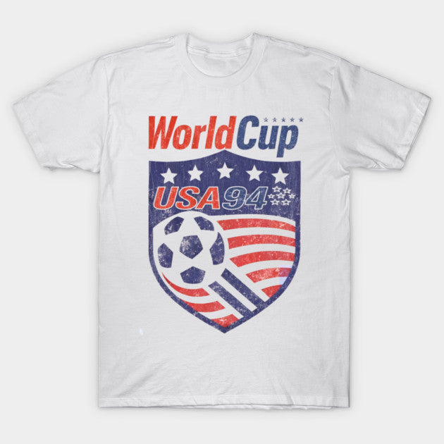 World Cup USA 94 Shield Logo - Vintage Soccer Stars and Stripes - T-Shirt, Sweatshirt, Hoodie