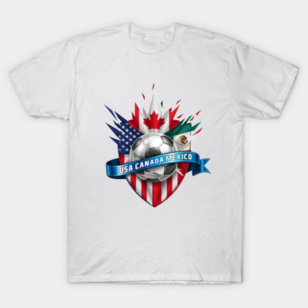 USA Canada Mexico Broken Emblem Soccer Flag 2026 World Cup - T-Shirt, Sweatshirt, Hoodie