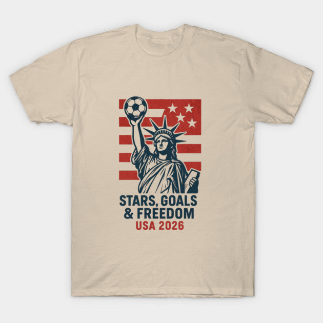 Stars, Goals & Freedom  USA World Cup 2026 Vintage Design - T-Shirt, Sweatshirt, Hoodie