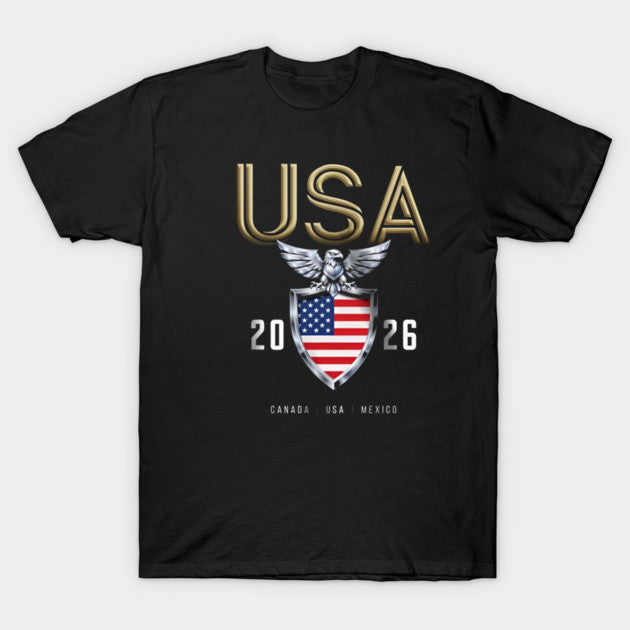 USA 2026 Eagle Shield Gold - T-Shirt, Sweatshirt, Hoodie