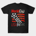 World Cup USA 94 Dark Grunge Crest - Aesthetic Distressed Soccer - T-Shirt, Sweatshirt, Hoodie