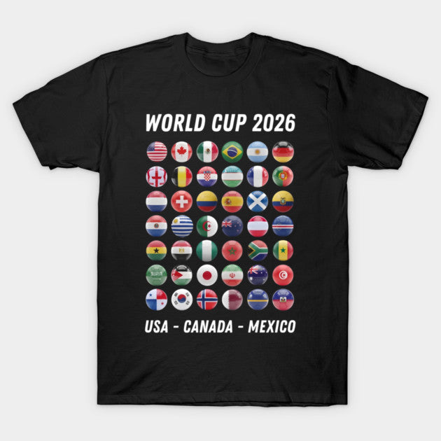 World Cup 2026 USA Canada Mexico Countries Chart - T-Shirt, Sweatshirt, Hoodie