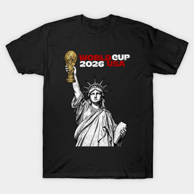 Statue of Liberty World Cup Trophy  USA 2026 Soccer Line Art Design - T-Shirt, Sweatshirt, Hoodie