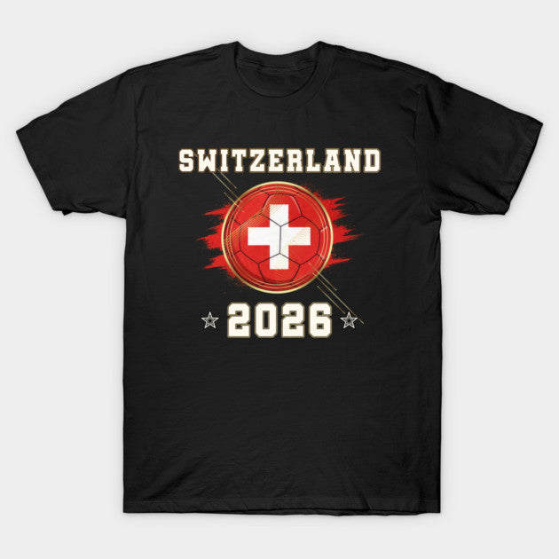 Front Print Switzerland Soccer World Cup 2026 - Swiss Fan Gift - T-Shirt, Sweatshirt, Hoodie