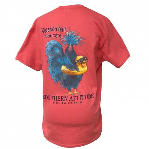 Southern Attitude Vacation Hair Dont Care Coral - Adult & Kids T-Shirts, Sweatshirts & Hoodies apparel design preview 1