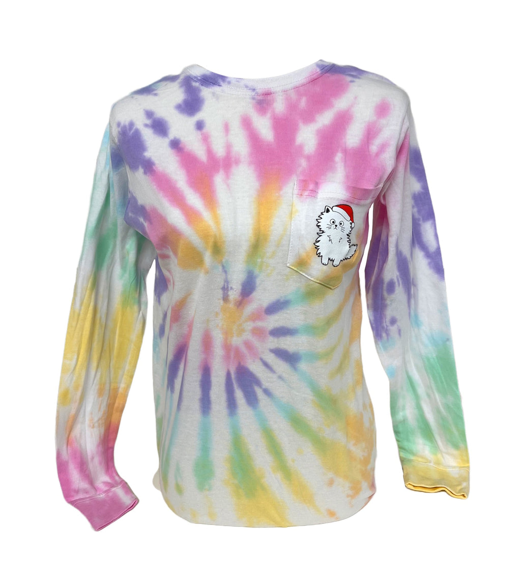 Southern Attitude Christmas Fine Cat Tie Dye - Adult & Kids T-Shirts, Sweatshirts & Hoodies apparel design preview 2
