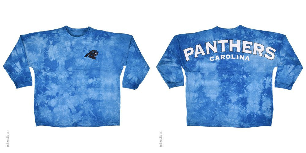Carolina Panthers Logo Tie Dye Sweeper Oversized Top - Adult & Kids T-Shirts, Sweatshirts & Hoodies apparel design preview 1