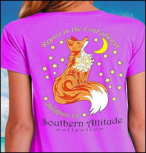 Southern Attitude Preppy Fox Moon - Adult & Kids T-Shirts, Sweatshirts & Hoodies apparel design preview 1