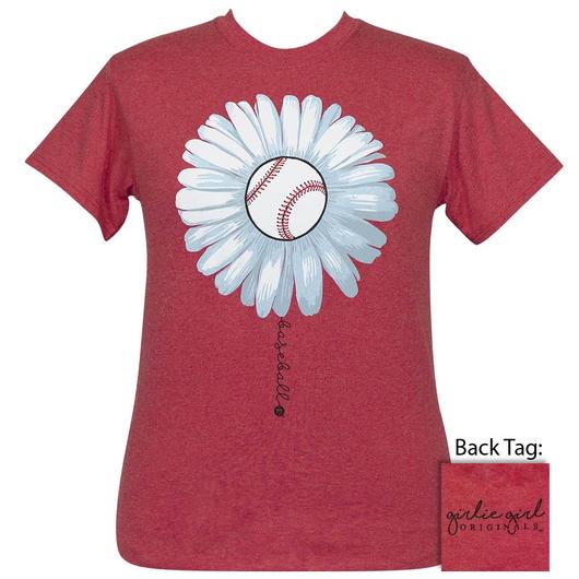 Girlie Girl Originals Preppy Baseball Daisy - Adult & Kids T-Shirts, Sweatshirts & Hoodies apparel design preview 1
